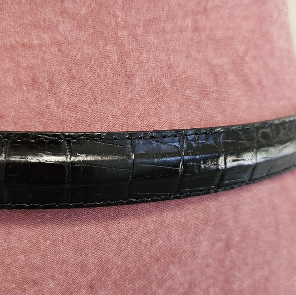 Brighton black leather belt with golf embellished buckle. Size Large. - Picture 6 of 7